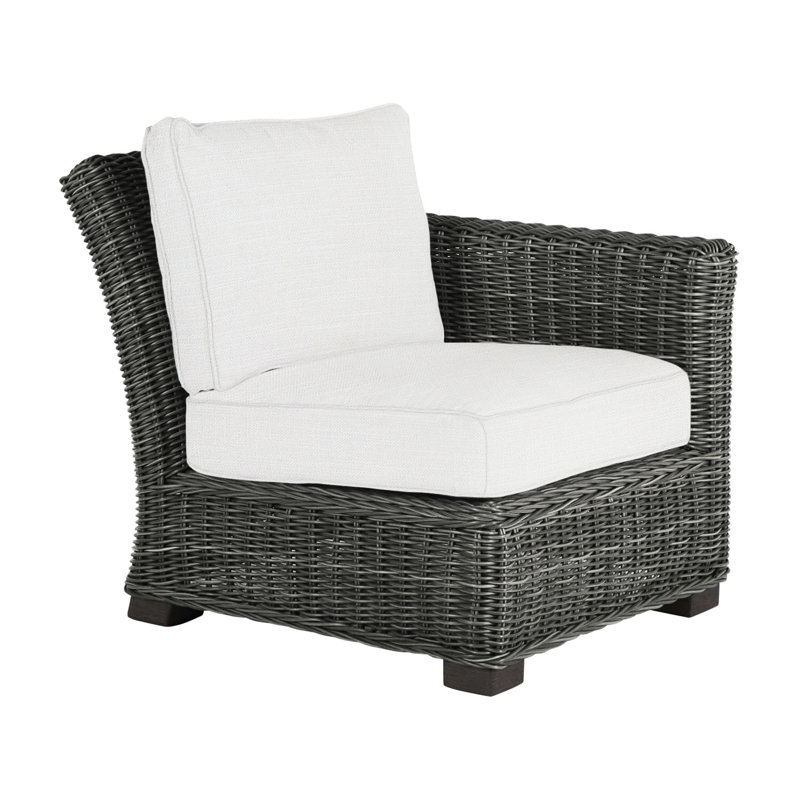 Rustic Patio Lounge Chair with Cushions, Slate Gray, Rollo Lace InsideOut® Linen, Welt