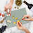 Ambesonne Modern Tempered Glass Cutting Board Hexagonal Shaped Lines Multicolor