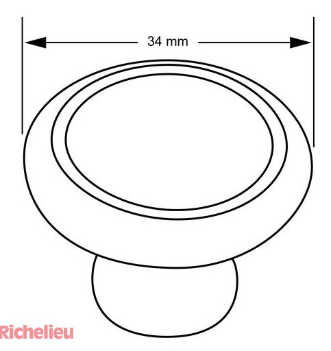 1 5/16" Diameter Round Knob