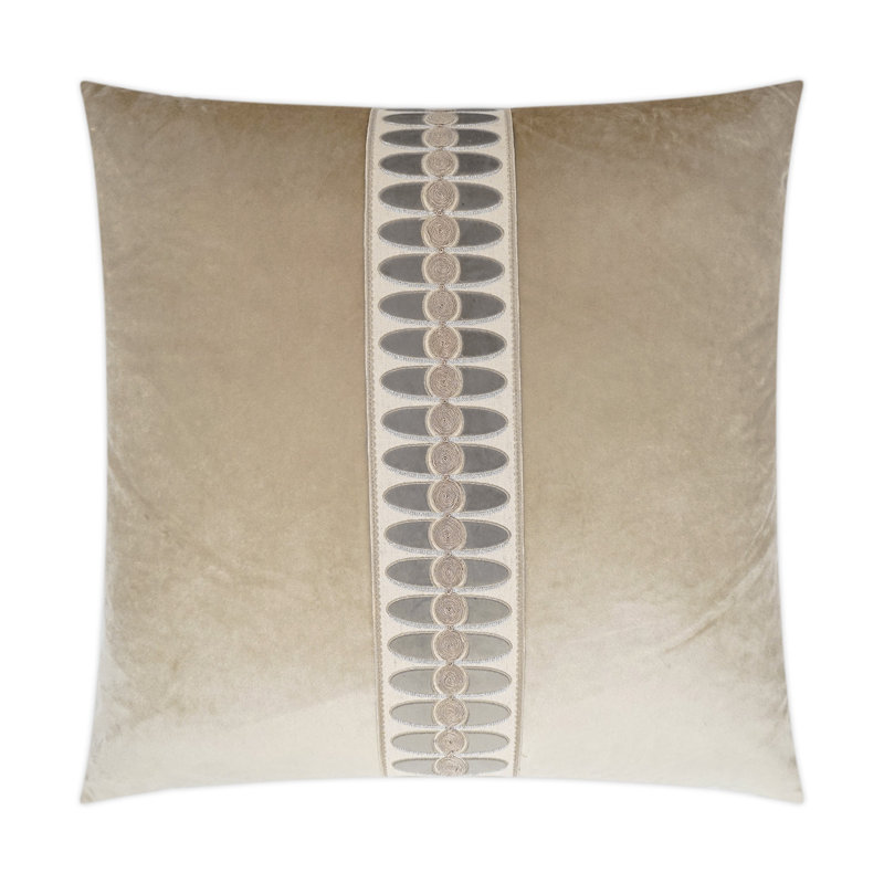 Mati Velvet Ribbon Throw Pillow, Smoke, Square 24"