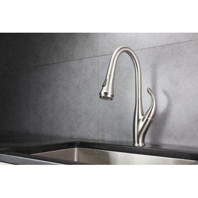 Garbatella Brass Single-Handle Pull-Down Spray Kitchen Faucet