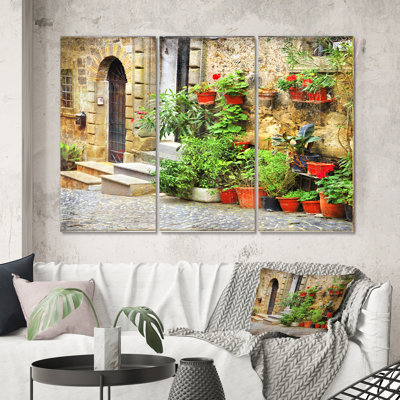 " Charming Old Streets In Mediterranean Village " 3 - Pieces