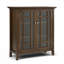 Armoire de rangement moyenne Bedford de 99 cm de large en bois massif, fini brun vieilli naturel rustique