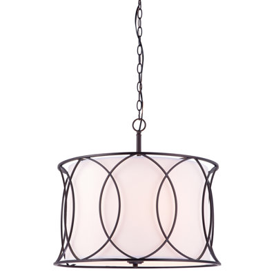 3 - Light Dimmable Drum Chandelier