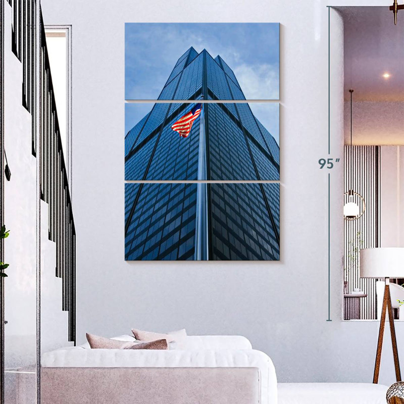Lilie Looking Up At Sears Tower, 74" H x 48" W