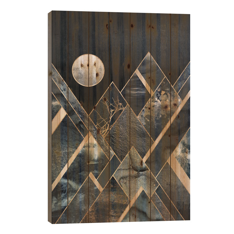 «Stormy Mountains» par Elisabeth Fredriksson - reproduction imprimée, H 40 po x l 26 po x P 1,5 po, Bois