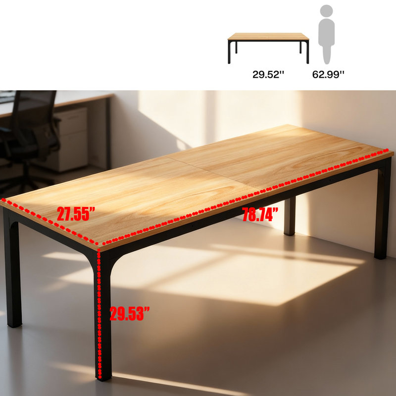 All-Weather Outdoor Table with Metal Frame, Light Walnut