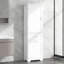 Grande armoire de rangement pour salle de bain, armoire de rangement autoportante avec deux tiroirs de tailles différentes et tablette réglable, panneau de fibres à densité moyenne avec finition peinte-681080838