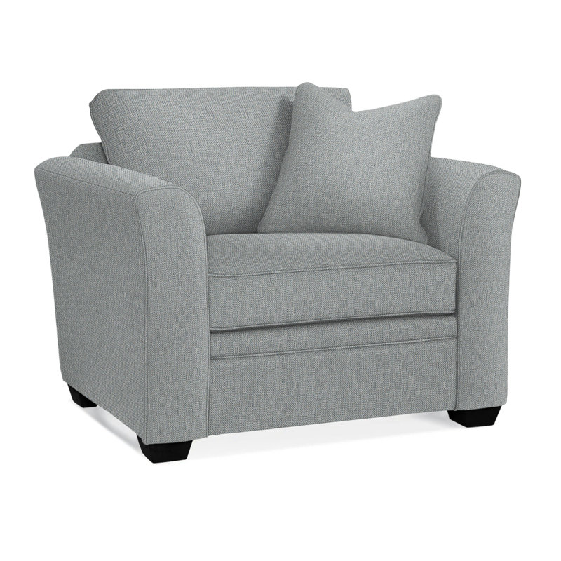 Bridgeport Armchair, Light Blue Performance Fabric; 0851-55, Black