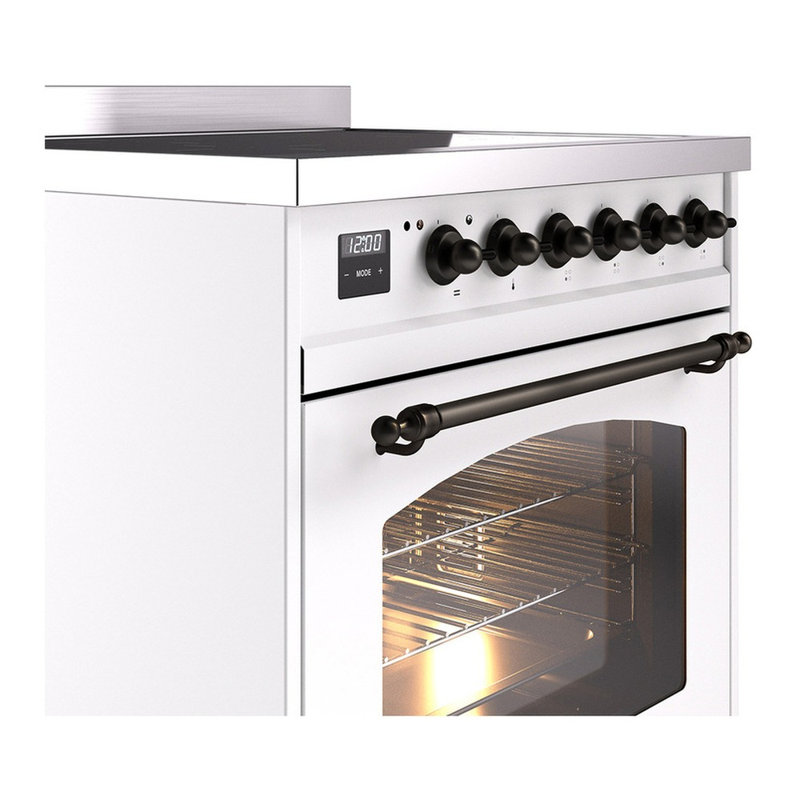 ILVE Nostalgie II 30 in Induction Range, White/Bronze