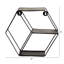 10 po Tablette murale hexagonale noire matte