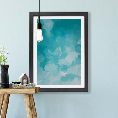 Aeroplane Trail Through The Clouds - Single Picture Frame Print
