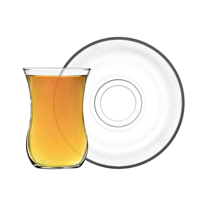 Glass Teacup and Saucer