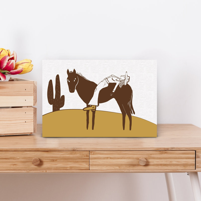 Day of rest COW GIRL Contemporary Cow Horse Wall Art Print, 45.72cm H x 30.48cm W