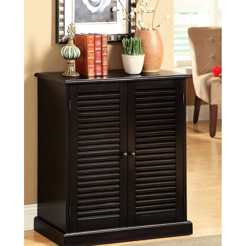 Finition de l'armoire à chaussures avec portes et tablette réglable pour un rangement efficace auvent, Espresso