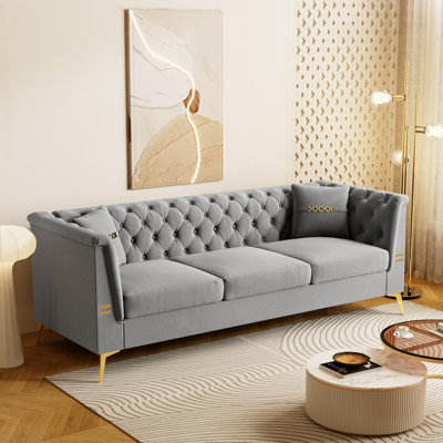 82.68" Mid-Century 3-Seater Couch
