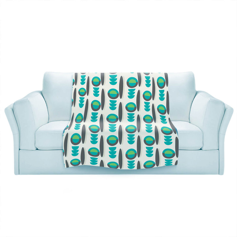 Couverture Mid-Century Lima, 68 po x 80 po, Turquoise