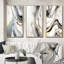 «Abstract Geode Marble Waves Grey», 3 pièces sur toile-611498198-611498195