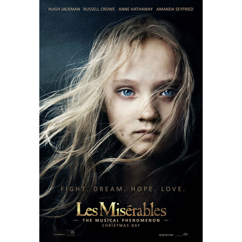 Les Misérables, H 24 po x l 16 po