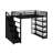Metal Loft Bed With Storage Shelves, Cabinets And Wardrobe-35940364-35940366