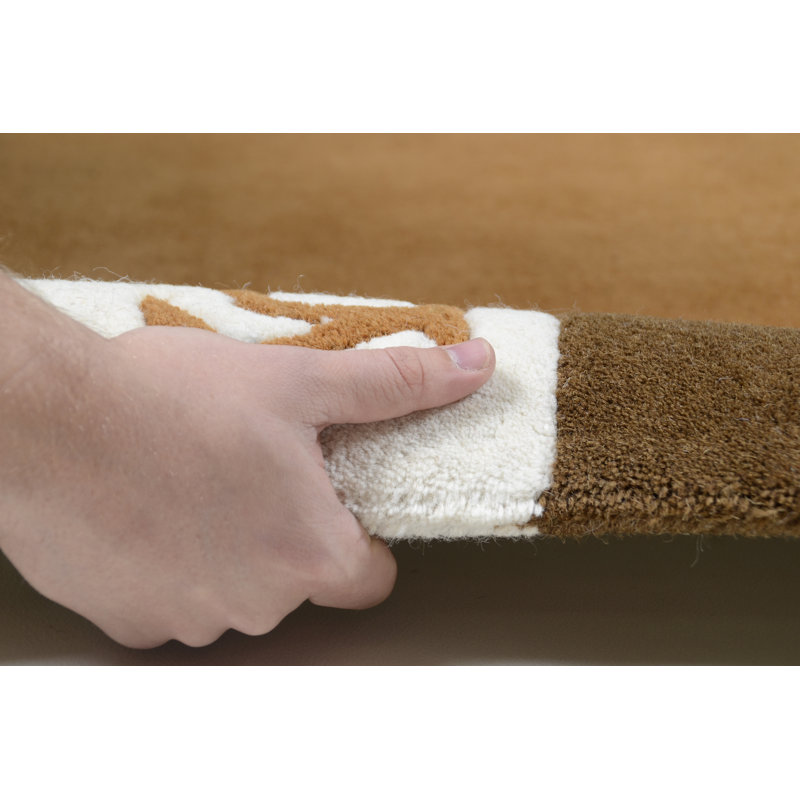 Honeoye Hand Knotted Wool Brown Rug