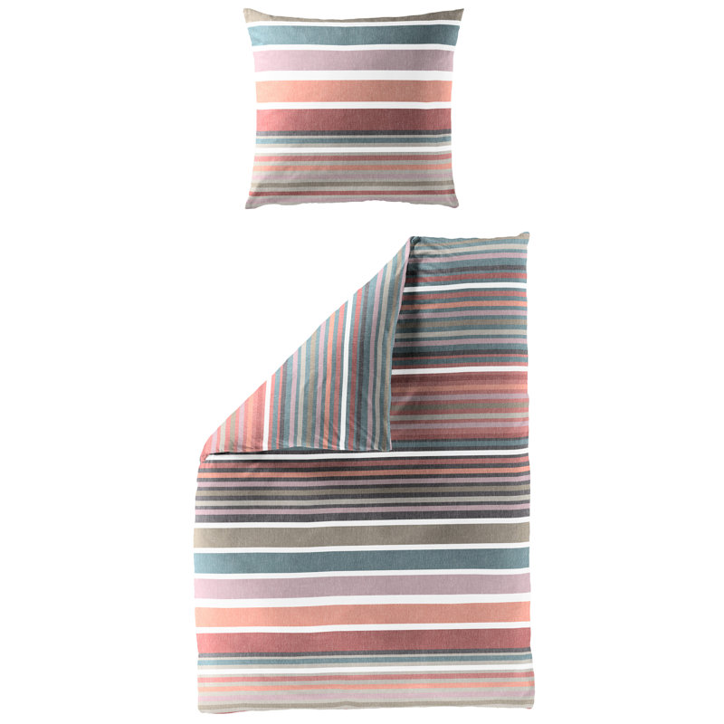 Cotton Striped Duvet Cover Set with Pillow Shams Included