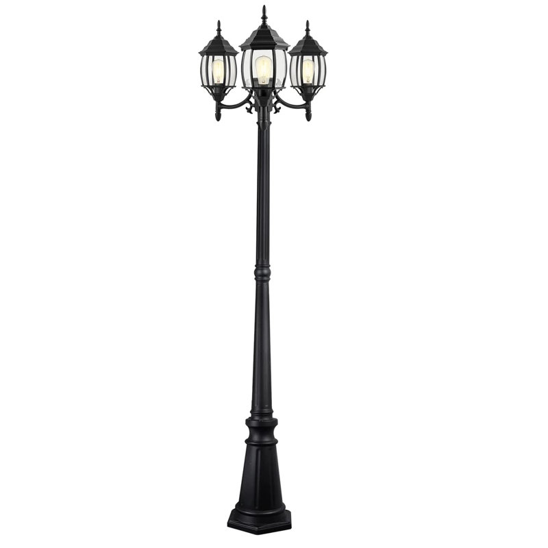 Lampadaire noir en aluminium 3 lumières H 85,43 "