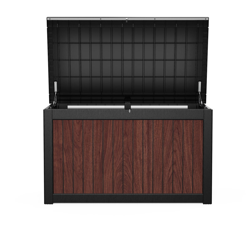 300 Gallon Waterproof Deck Box with Walnut Finish