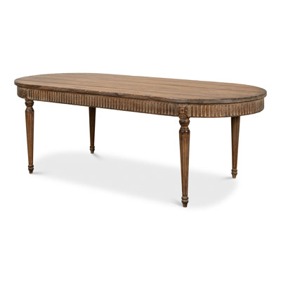 Table de salle à manger en bois massif à reproduction antique française Olguin