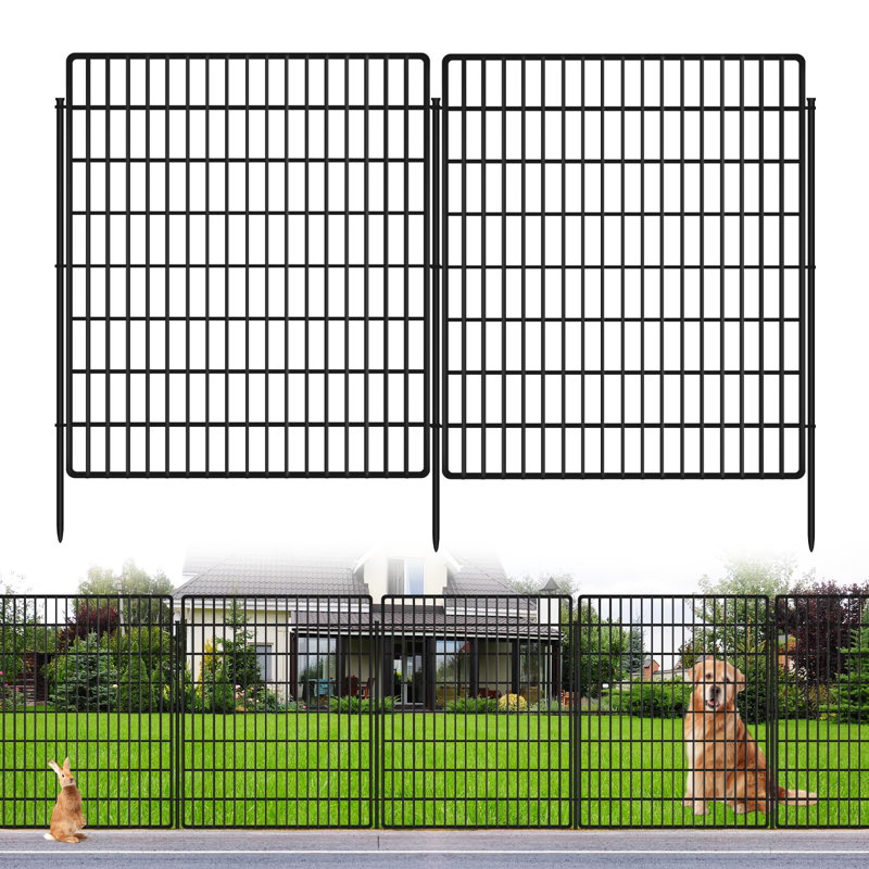 Clôture de jardin à 10 panneaux pour animaux, clôture pour chien de 33 po (H) x 24 pi (L) extérieure pour la cour
