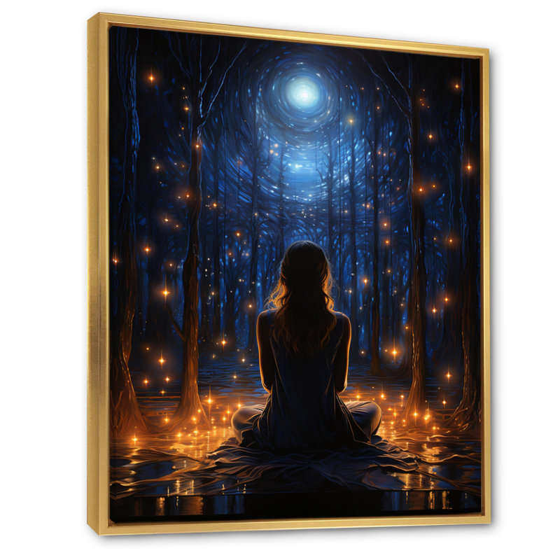 " Yoga And The Cosmos II ", Gold, 20" H x 12" W x 1" D