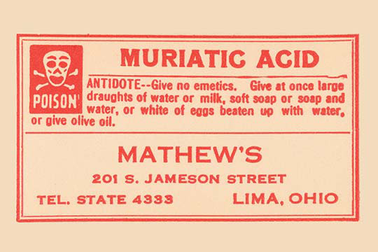 « muriatic acid », art textuel