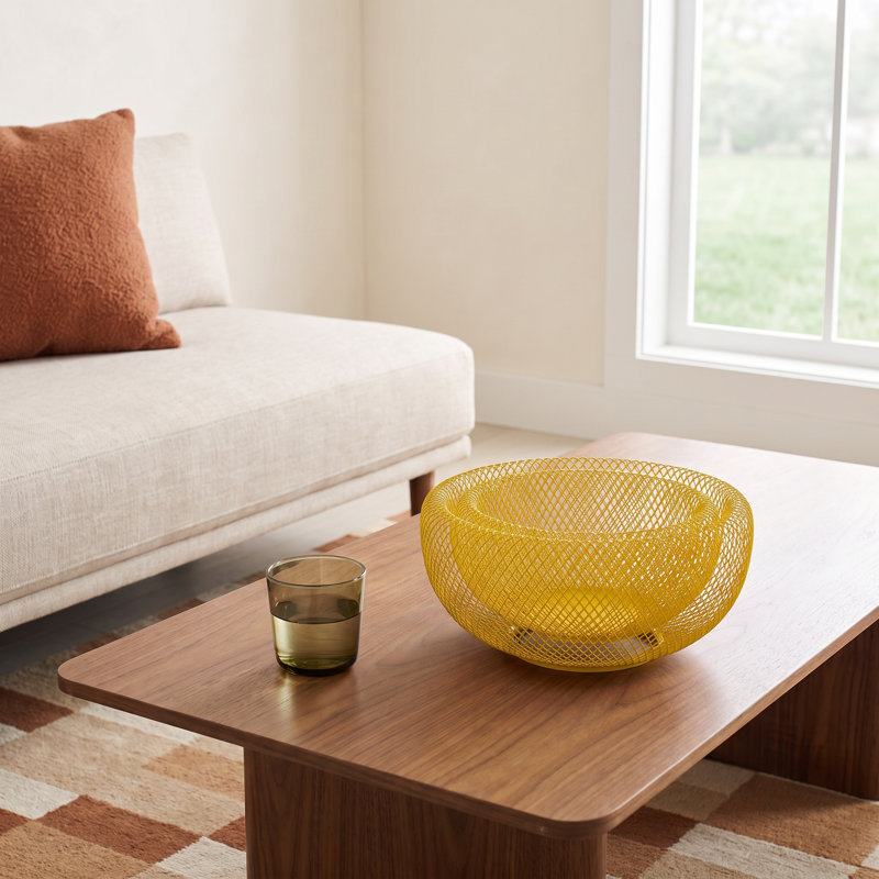 Ishtar Metal Decorative Bowl 2, Yellow