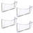 Clear Plastic Wall Mount File Holder with Double Sided Tape, 4-Pack