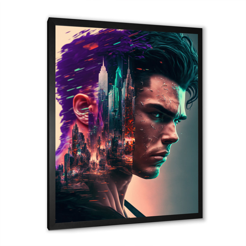 - Art mural moderne sur toile, H 20 po x l 12 po x P 1 po, Cadre photo noir