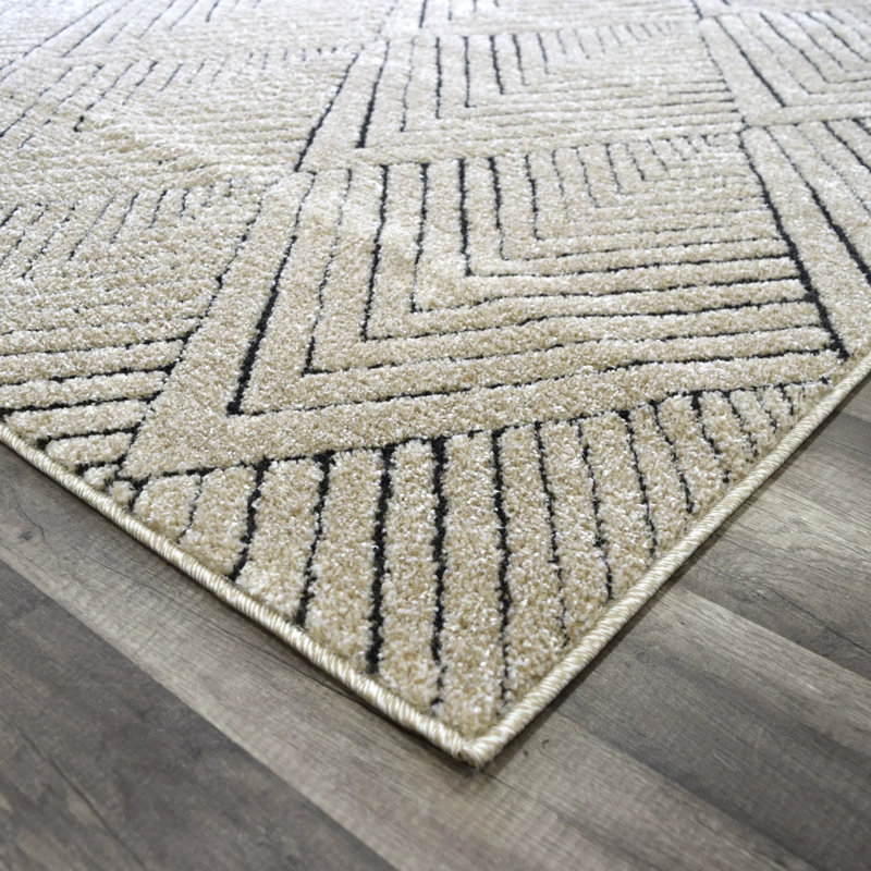 Tapis contemporain à motif de falaise en grès N Peace, Rectangle 5 pi x 7 pi