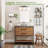 16 Inch Solid Wood Wall Mounted Floating Shelves, Towel Racks For Bathroom, Decorative Organizer For Bedroom, Kitchen, Living Room, Carbonized Wood Color-126237243