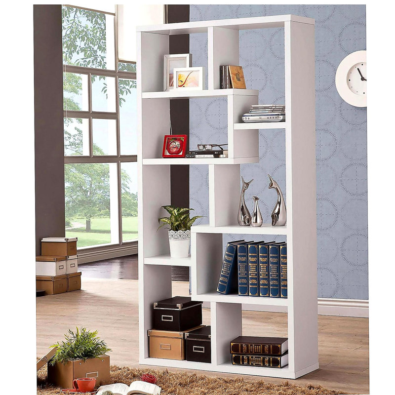 Bibliothèque géométrique blanche à huit niveaux