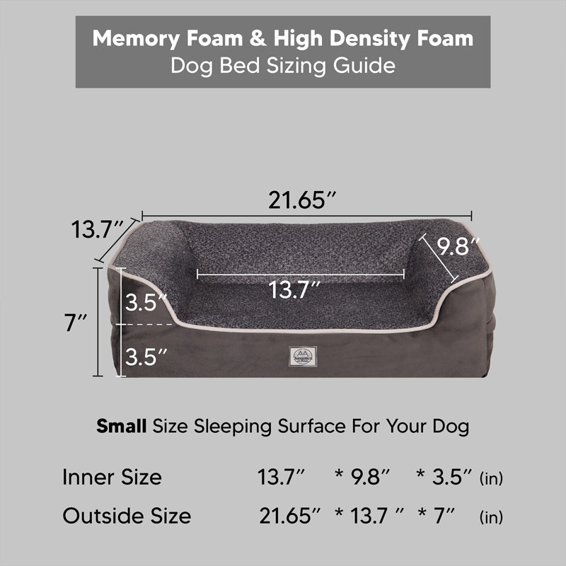 Lit pour animaux, Petit (H 7 po x l 21,6 po x P 13,7 po), Gris foncé