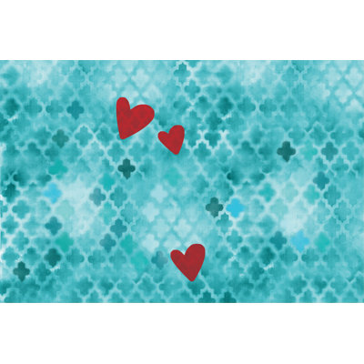Teal Love - Wrapped Canvas Print