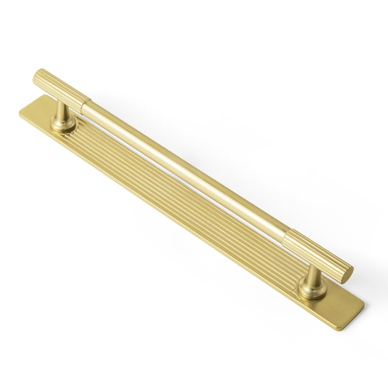 7.6'' Inch Center To Center Sturdy Bar Pull With Backplate-Brushed Gold, 7.6", Brushed Gold