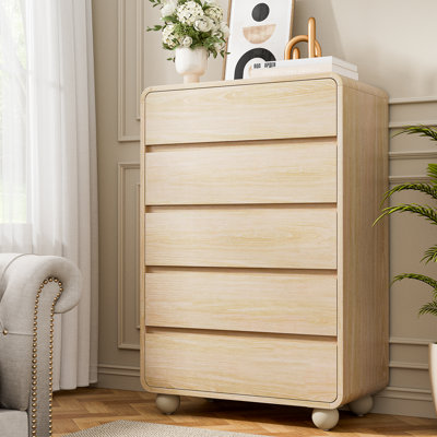 5-Drawer Dresser With Hidden Handles,41.4" H Modern Chest Of Drawers With Deep Drawers，Wood Drawer Organizer For Bedroom, Guest Room, Living Room Or Entryway