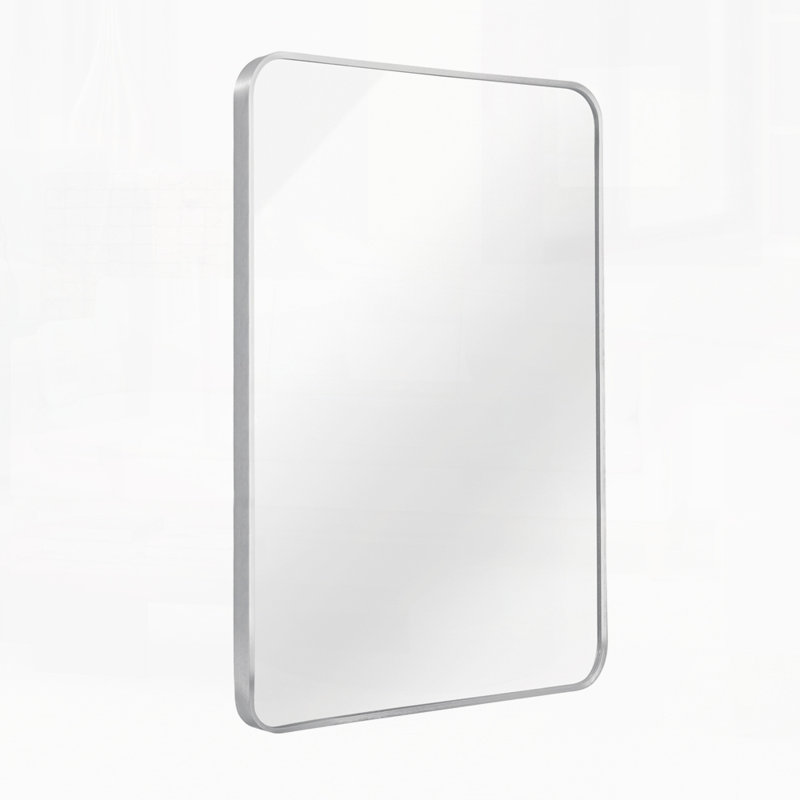 Miroir mural 24 po x 36 po pour salle de bain, Argent argent, 36" x 24"