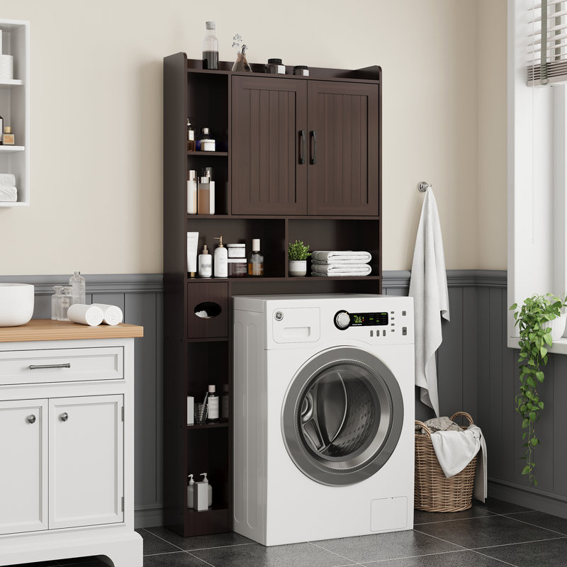 Over The Toilet Storage Cabinet, Gray Oak