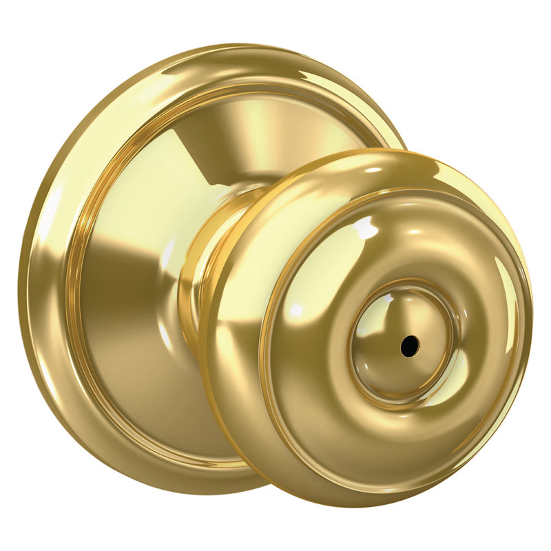 Georgian Privacy Knob Bed and Bath Lock, Distressed Nickel