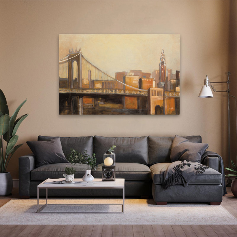Contemporain et industriel NYC Dawn Crop, H 60 po x l 40 po