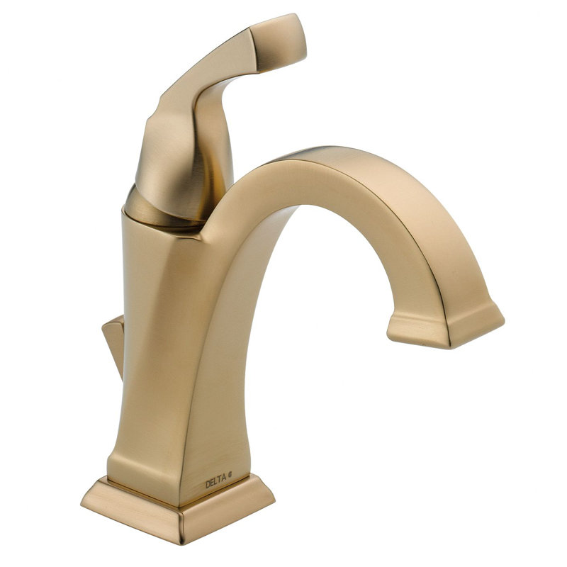 Robinet pour salle de bain à trou unique avec drain Dryden, Bronze-Champagne lustré
