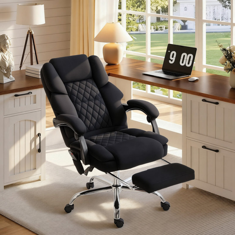 Velvet Office Chair, Black