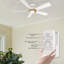Ventilateur de plafond encastré à 5 pales 52 po avec éclairage Alceu-187097304