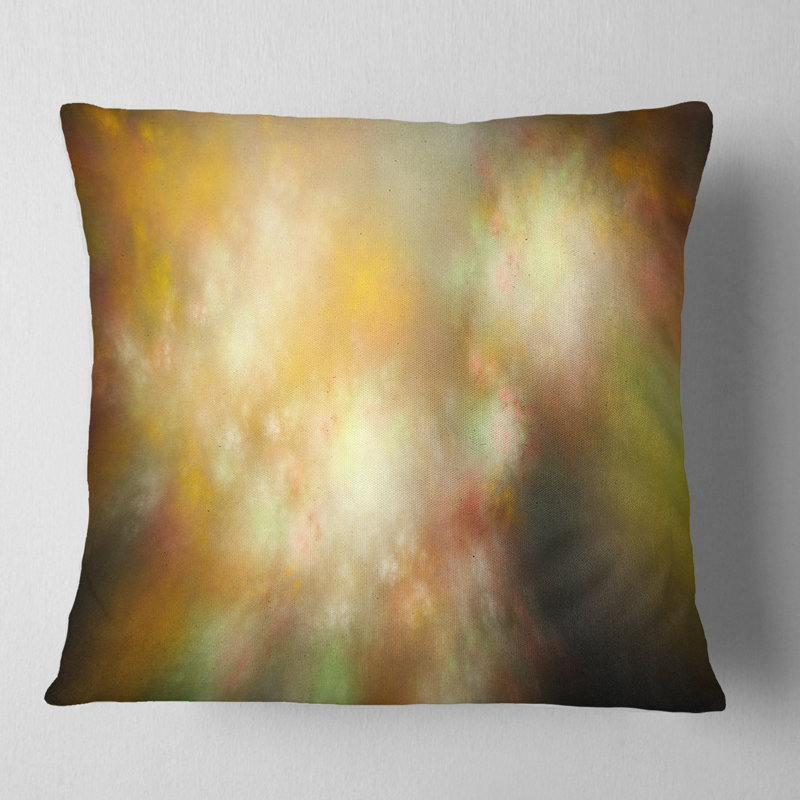 Perfect Starry Sky - Abstract Printed Pillow, 18" x 18", Throw Pillow, Yellow/Green